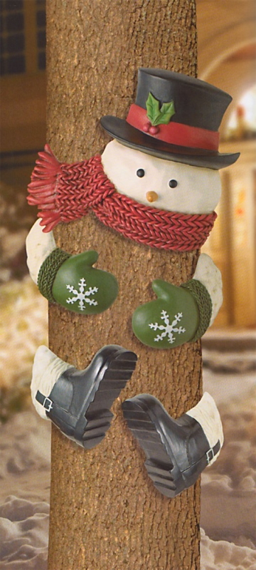 Road Winter Wonder Snowman with Top Hat Outdoor Tree Hugger