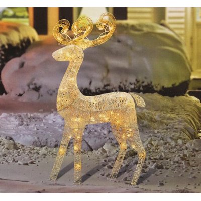 White Reindeer Lighted Christmas Yard Art Decoration