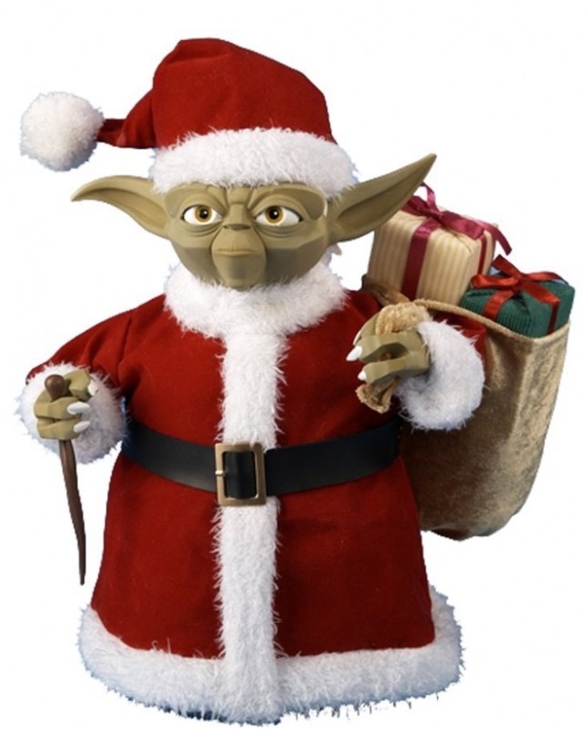 Kurt Adler Star Wars 10-Inch Yoda in Fabric Santa Outfit Tablepiece