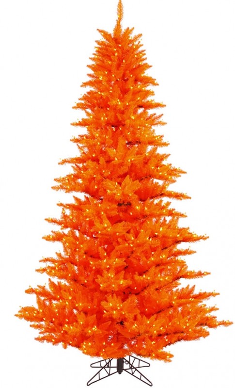 Vickerman 28226 - 3' x 25" Orange Fir 100 Orange Lights Christmas Tree 