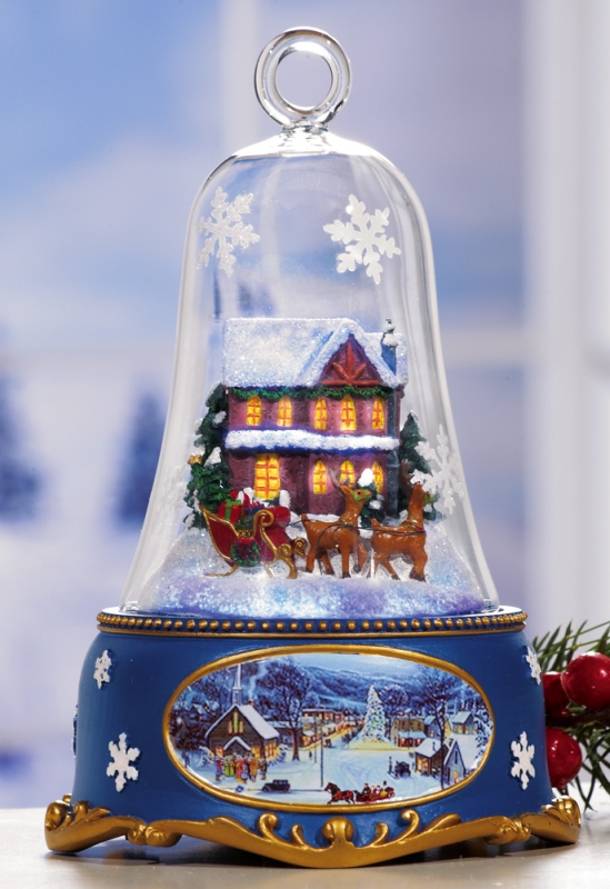  Santa's Sleigh Lighted Musical Bell Christmas Collectible