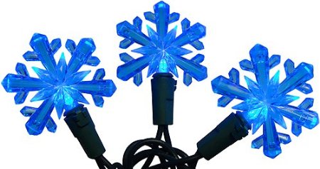 Blue LED Snowflake Christmas Lights