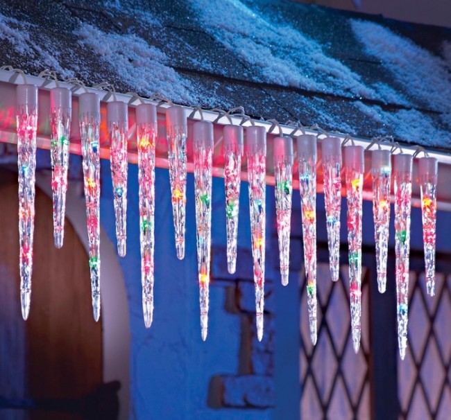 Multi-Colored Icicle String Lights