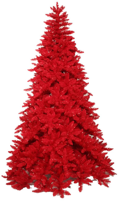 7.5' Pre-Lit Slim Red Ashley Spruce Artificial Christmas Tree