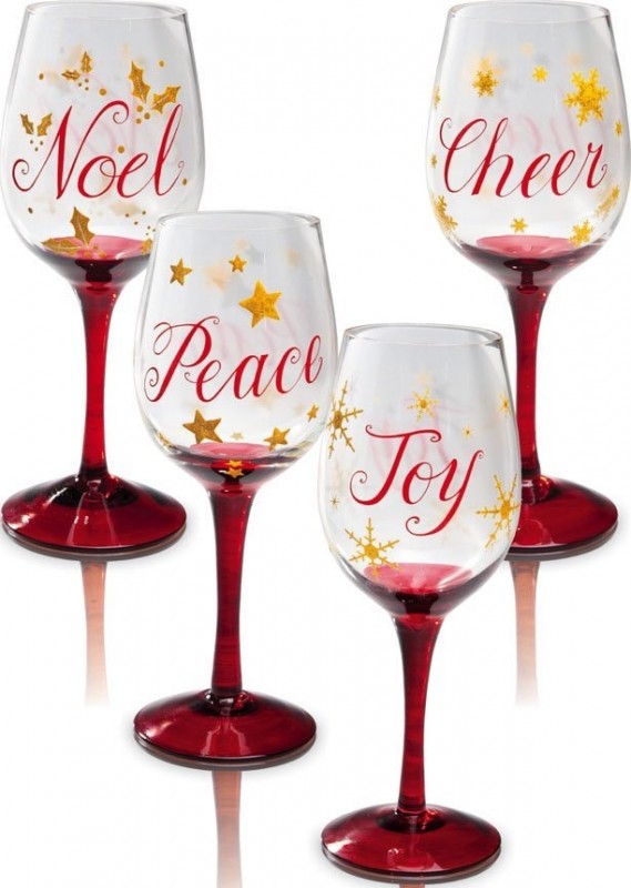 Christmas Slippers Wine Glass