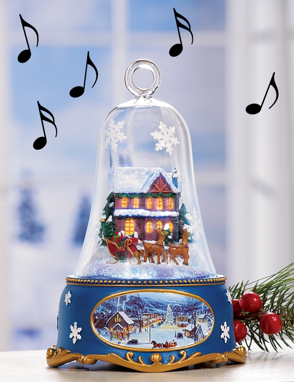 Santas Sleigh Lighted Musical Bell