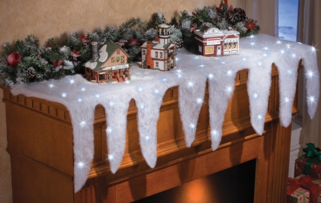 Lighted Icicle Mantel Runner Indoor Decoration
