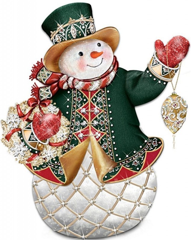 The Glistening Snowman Figurine