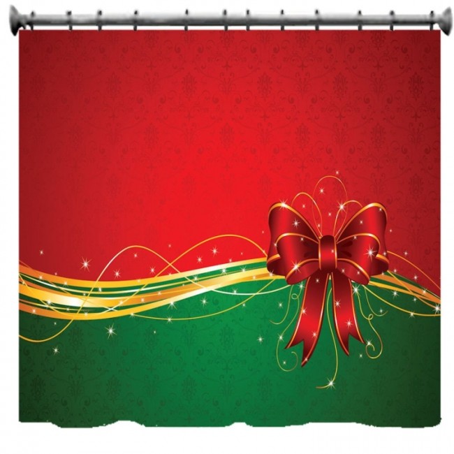Christmas Bow Shower Curtain