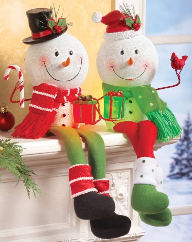 Lighted Snowman Shelf Sitter Holiday Decoration