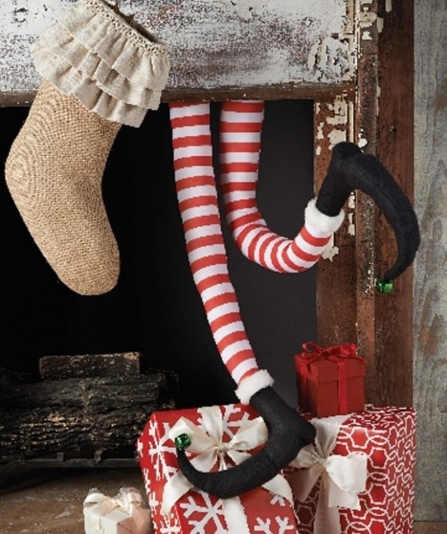 Santa Claus or Elfs Legs Fun Holiday Decor