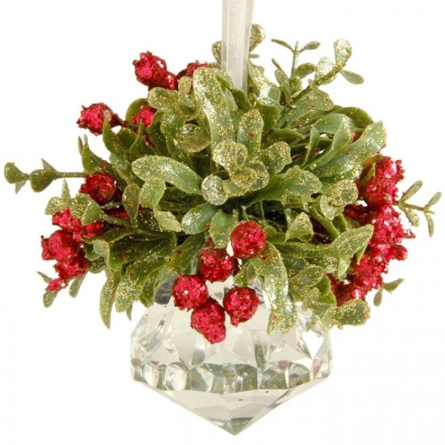 hristmas Mistletoe on Acrylic Prism Ornament