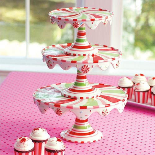 Glitterville Christmas Stacking Cupcake or Cake Pedestal Stands