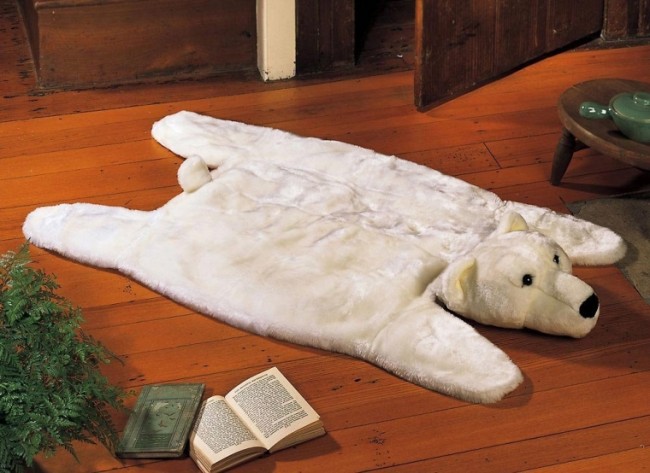 Polar Bear Cabin Decor Accent Rug