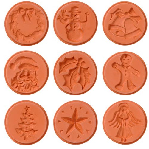 Pottery Christmas Cookie Stamps