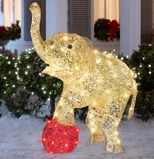 CHRISTMAS  MULTICOLOR SHIMMERING ELEPHANT
