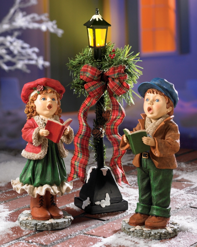 Christmas Children Singing  Caroling Figurine Set