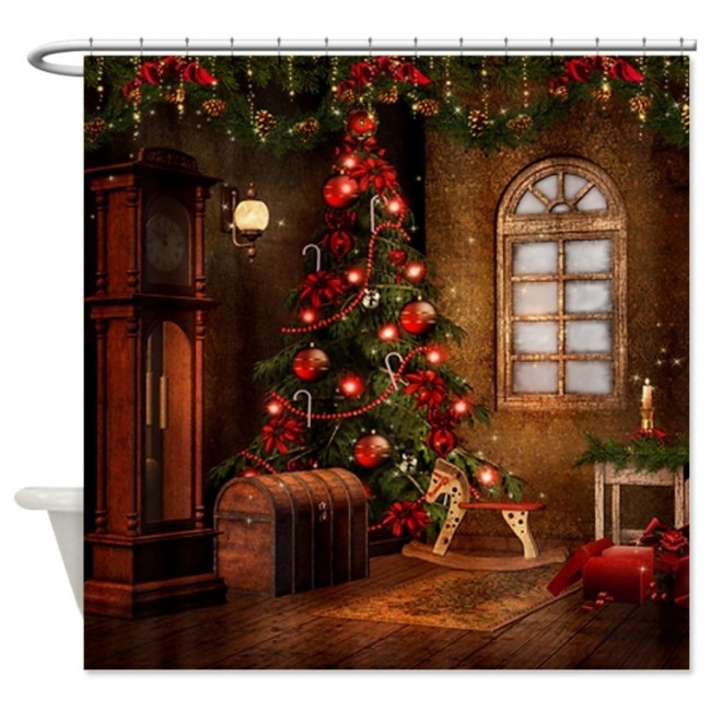 Elegant Christmas Shower Curtain