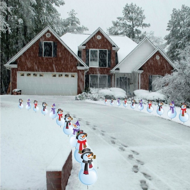 Snowmen Christmas Pathway Markers - Set of 20