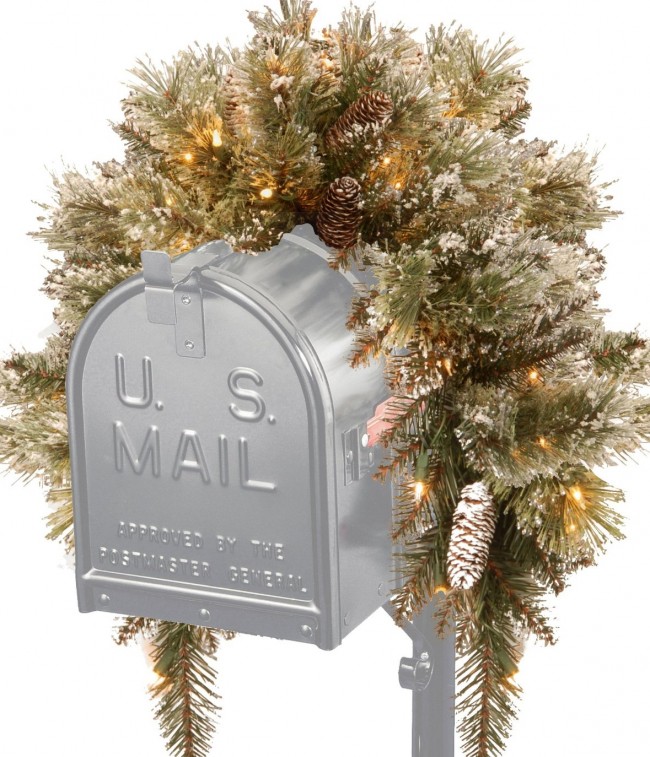 National Tree Glittery Bristle Pine Mailbox Swag