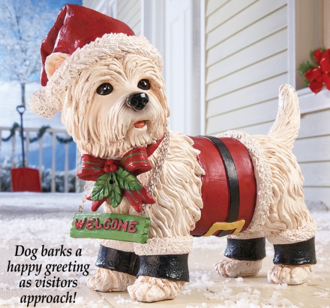 Holiday Motion Sensor Santa Dog