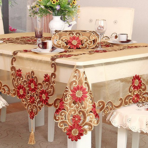 Rustic Floral Pattern Tablecloth For Christmas