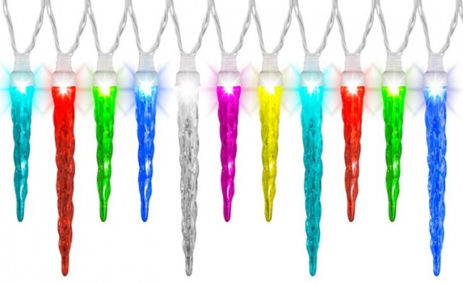LightShow 24-Count LED Color Changing Icicle Christmas Lights