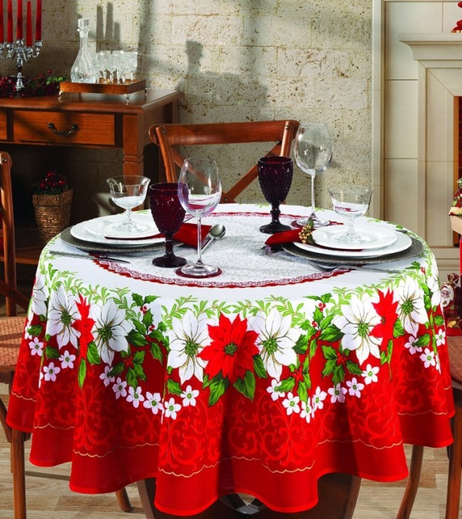 Christmas 63 inches round tablecloth