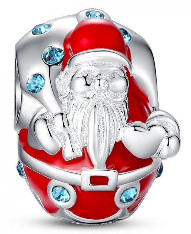 Glamulet Santa Christmas Charm Swarovski 925 Sterling Silver Fits Pandora Bracelet