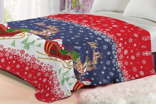 Santa's Reindeer Plush Blanket