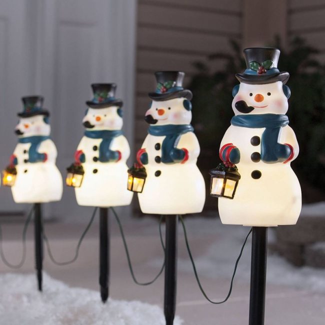 4-lighted-snowman-stakes-pathway-markers-christmas-holiday-lights-outdoor-decor