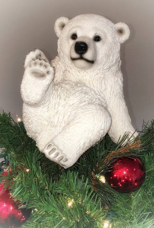 playing-polar-bear-sitting-christmas-tree-topper