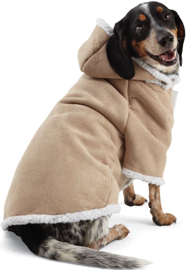 Sherpa Dog Coat Winter Jacket W/ Snap On/off Hood