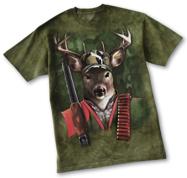 Buck Hunter Green Camouflage Deer T-shirt