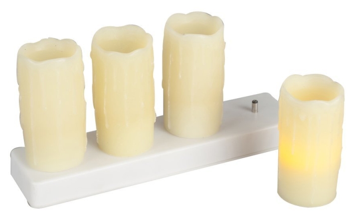 Glow 4 Piece Plastic Set Flameless LED Tea light