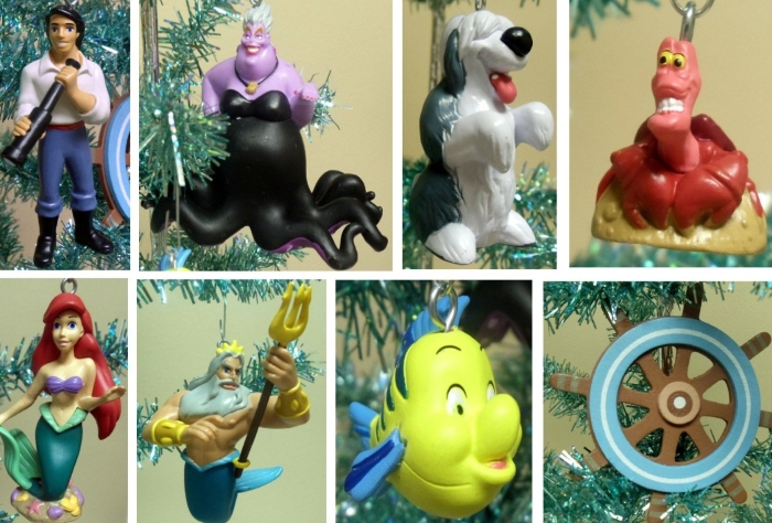 Disney Little Mermaid Set of 8 Holiday Christmas Tree Ornaments