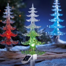 Color Changing Solar Evergreen Tree Garden Stake