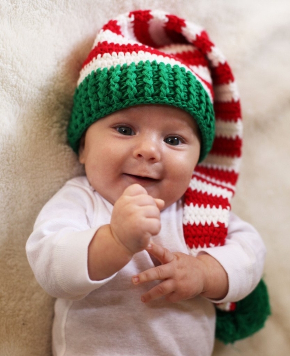 Christmas Holiday Crochet Baby Hat