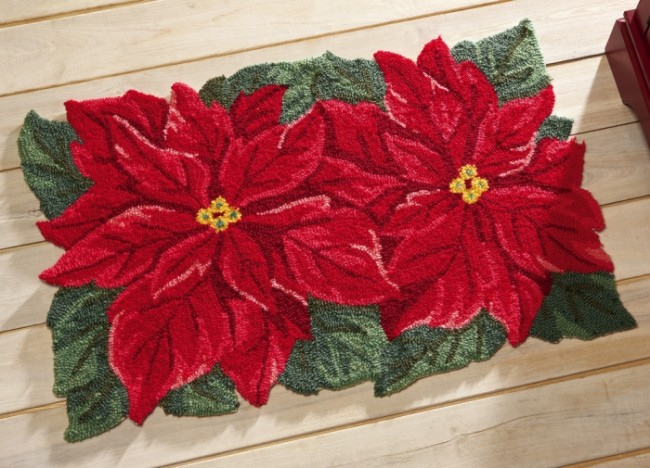 Poinsettia Holiday Accent Rug