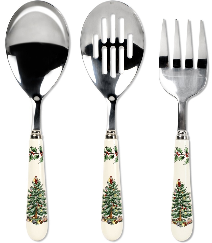Spode Christmas Tree 3-Piece Flatware Serving Set