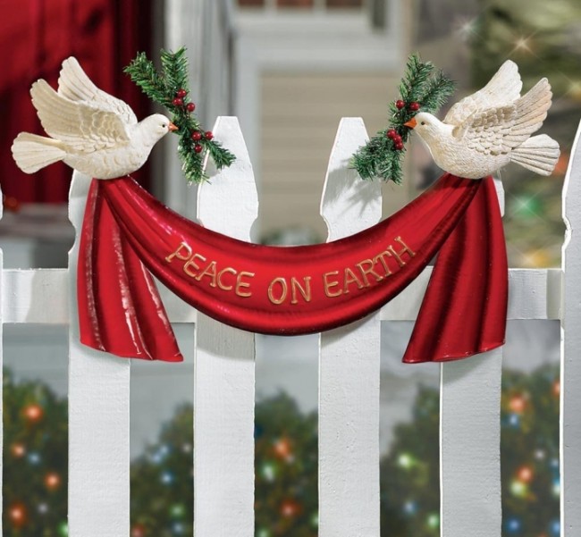 Peace On Earth Doves Outdoor Christmas Decoration 