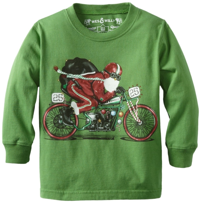 Santa Biker Crewneck Tee