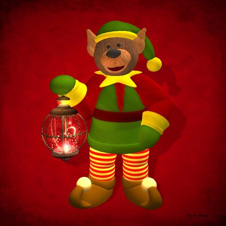Christmas Elf with Lantern - Mouse Pads