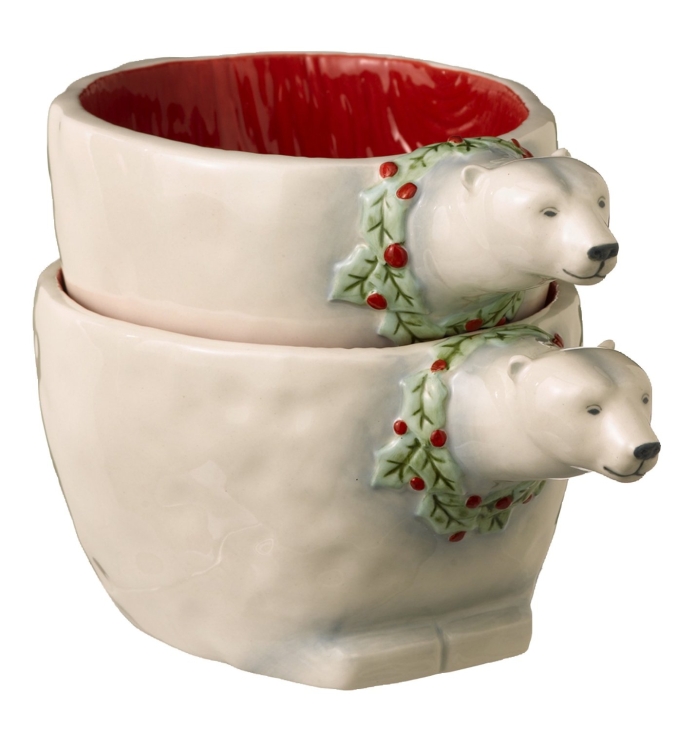 Road Winter Wilderness Polar Bear Nesting Bowls