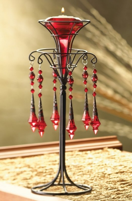 Red Victorian Candleholder 