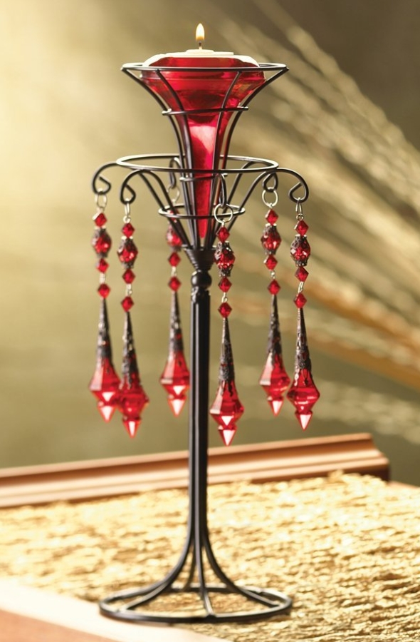 Red Victorian Candleholder