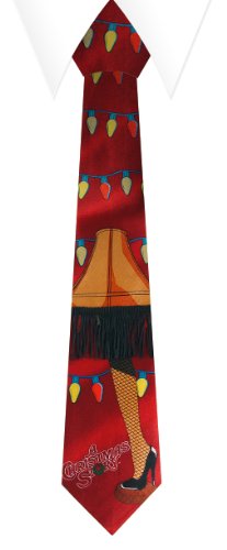 A Christmas Story Leg Lamp Neck Tie Red With String Lights