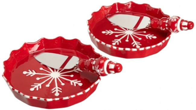 Holiday Table Falling Snow Pie Plate 