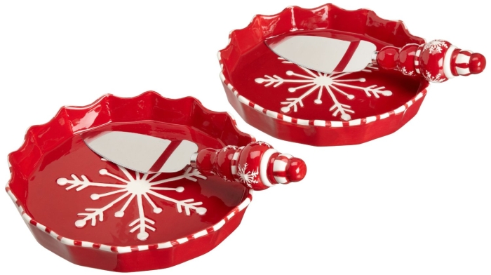 Holiday Table Falling Snow Pie Plate
