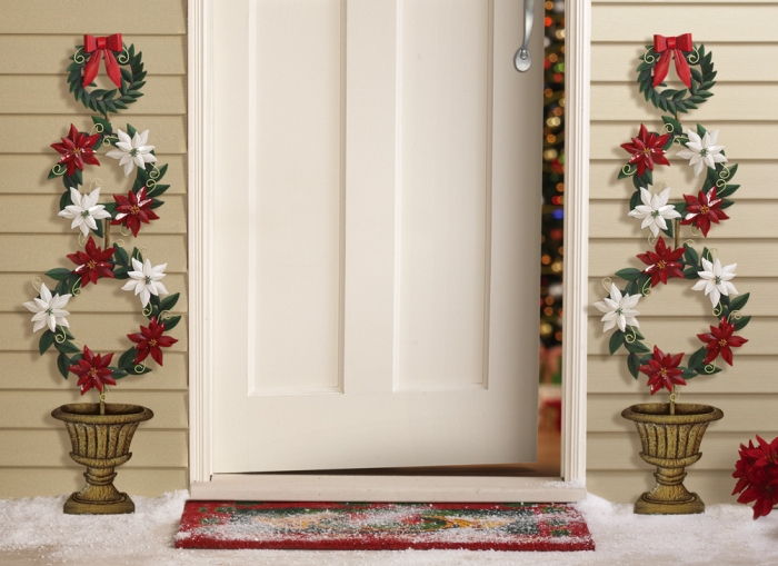 Poinsettia Wreath Topiary